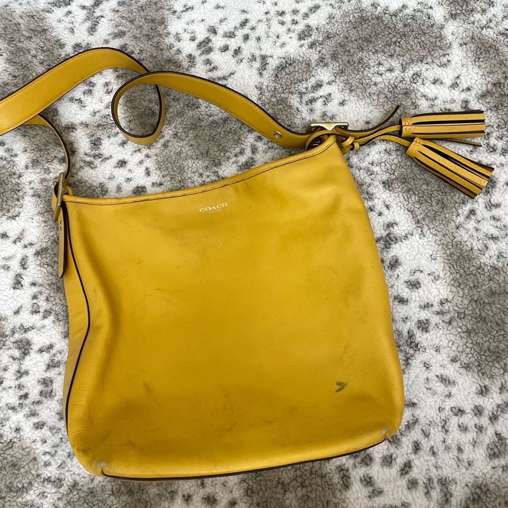 Vintage coach mustard yellow legacy bucket bag